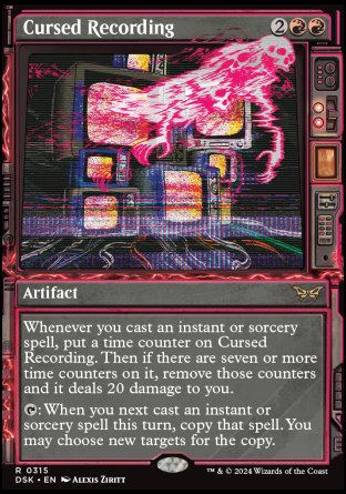 (315) Magic The Gathering Duskmourn: House of Horror: Extras Single: Cursed Recording (V.2)  Rare