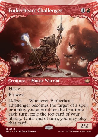 (315) Magic The Gathering Bloomburrow: Extras Single: Emberheart Challenger Holo Rare