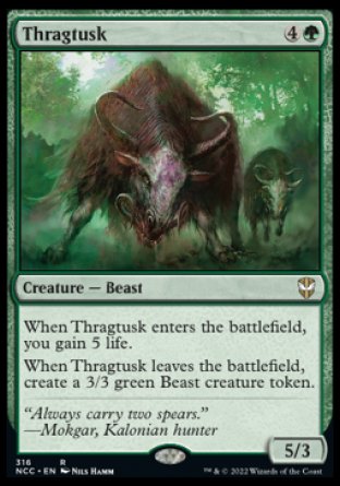 (316) Magic The Gathering Commander: Streets of New Capenna Single: Thragtusk  Rare