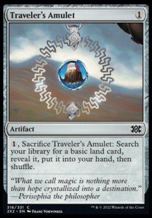 (316) Magic The Gathering Double Masters 2022 Single: Traveler's Amulet Holo Common
