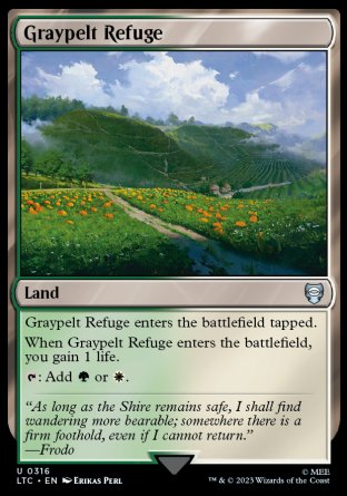 (316) Magic The Gathering Commander: The Lord of the Rings: Tales of Middle-earth Single: Graypelt Refuge  Uncommon
