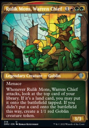 (316) Magic The Gathering Dominaria United: Extras Single: Rulik Mons, Warren Chief (V.1) Holo Uncommon