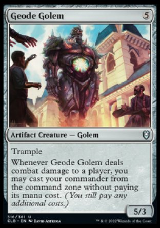 (316) Magic The Gathering Commander Legends: Battle for Baldur's Gate Single: Geode Golem Holo Uncommon