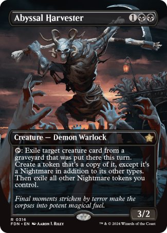 (316) Magic The Gathering Magic: The Gathering Foundations: Extras Single: Abyssal Harvester (V.1) Holo Rare