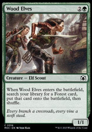 (316) Magic The Gathering Commander: March of the Machine Single: Wood Elves  Common
