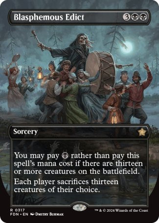 (317) Magic The Gathering Magic: The Gathering Foundations: Extras Single: Blasphemous Edict (V.1) Holo Rare