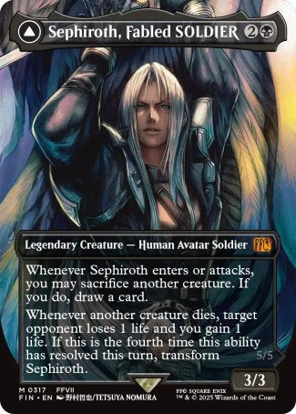 (317) Magic The Gathering Magic: The Gathering - FINAL FANTASY: Extras Single: Sephiroth, Fabled SOLDIER // Sephiroth, One-Winged Angel (V.1)  Mythic