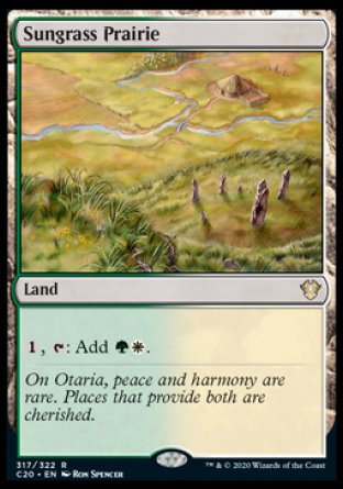 (317/322) Magic The Gathering Commander: Ikoria Single: Sungrass Prairie  Rare