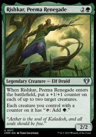 (317) Magic The Gathering Commander Masters Single: Rishkar, Peema Renegade  Uncommon