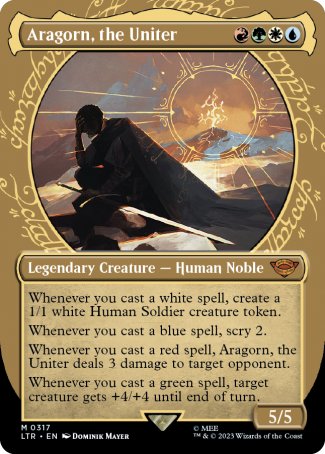 (317) Magic The Gathering The Lord of the Rings: Tales of Middle-earth: Extras Single: Aragorn, the Uniter (V.1)  Mythic