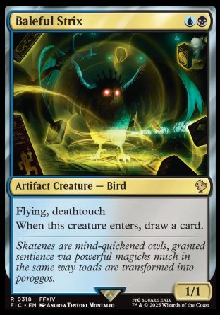 (318) Magic The Gathering Commander: Magic: The Gathering - FINAL FANTASY: Collector's Edition Single: Baleful Strix Holo Rare