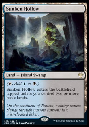 (318/322) Magic The Gathering Commander: Ikoria Single: Sunken Hollow  Rare