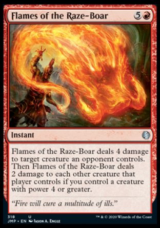 (318) Magic The Gathering Jumpstart Single: Flames of the Raze-Boar  Uncommon