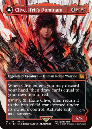 (318) Magic The Gathering Magic: The Gathering - FINAL FANTASY: Extras Single: Clive, Ifrit's Dominant // Ifrit, Warden of Inferno (V.1) Holo Mythic