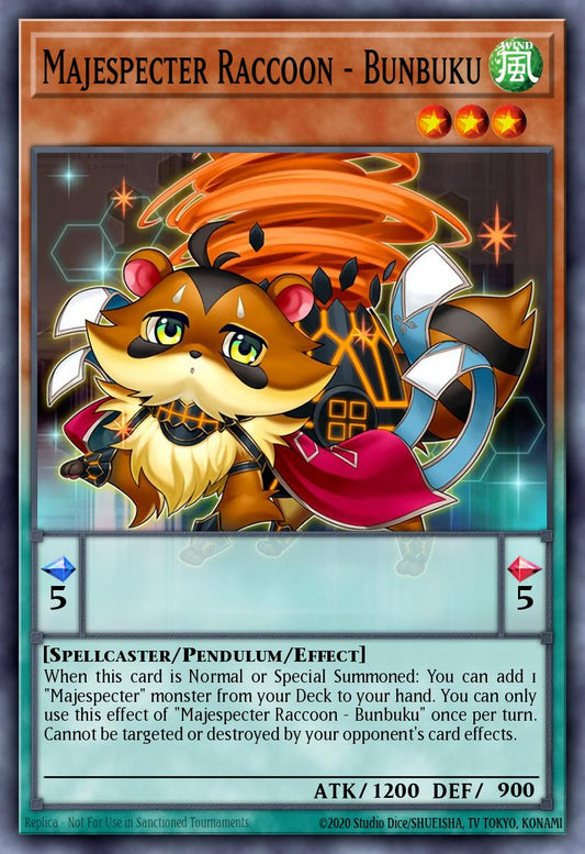 (259) YuGiOh TCG RA04: Quarter Century Stampede Single: Majespecter Raccoon - Bunbuku (V.2 - Quarter Century Secret Rare)  Quarter Century Secret Rare