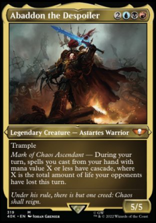 (319) Magic The Gathering Universes Beyond: Warhammer 40000 Single: Abaddon the Despoiler (V.4) Holo Special