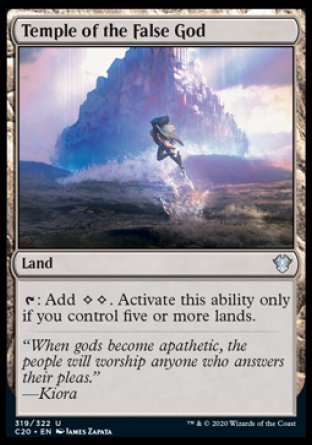 (319/322) Magic The Gathering Commander: Ikoria Single: Temple of the False God  Uncommon