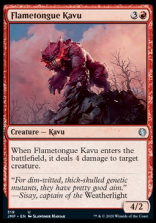 (319) Magic The Gathering Jumpstart Single: Flametongue Kavu  Uncommon