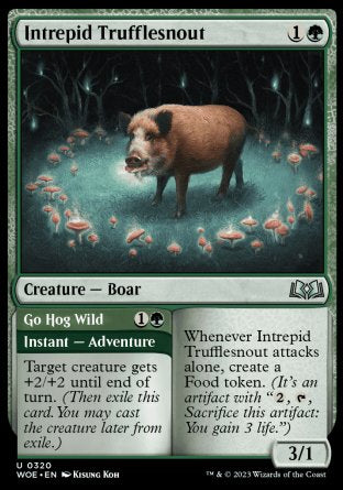 (320) Magic The Gathering Wilds of Eldraine: Extras Single: Intrepid Trufflesnout // Go Hog Wild Holo Uncommon