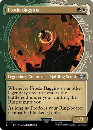 (320) Magic The Gathering The Lord of the Rings: Tales of Middle-earth: Extras Single: Frodo Baggins (V.1) Holo Uncommon