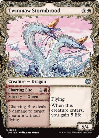 (320) Magic The Gathering Tarkir: Dragonstorm: Extras Single: Twinmaw Stormbrood // Charring Bite  Uncommon