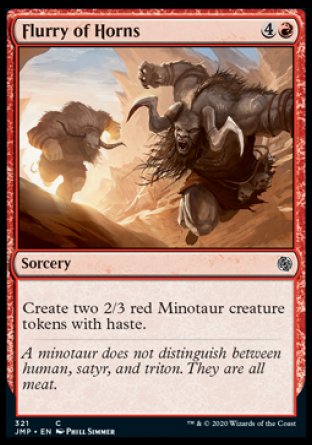 (321) Magic The Gathering Jumpstart Single: Flurry of Horns  Common
