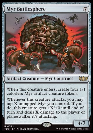 (322) Magic The Gathering Commander: Tarkir: Dragonstorm Single: Myr Battlesphere  Rare