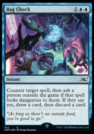 (322) Magic The Gathering Unfinity: Extras Single: Bag Check  Common