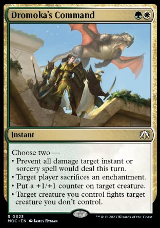 (323) Magic The Gathering Commander: March of the Machine Single: Dromoka's Command  Rare