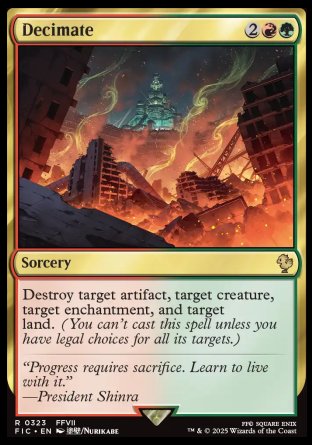 (323) Magic The Gathering Commander: Magic: The Gathering - FINAL FANTASY: Collector's Edition Single: Decimate Holo Rare