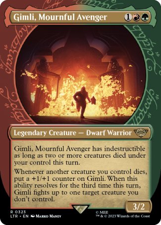 (323) Magic The Gathering The Lord of the Rings: Tales of Middle-earth: Extras Single: Gimli, Mournful Avenger (V.1)  Rare