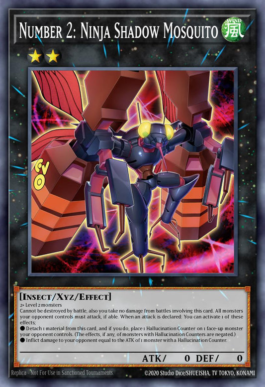 (291) YuGiOh TCG MP25: 2025 Mega-Pack Tin Single: Number 2: Ninja Shadow Mosquito  Ultra Rare