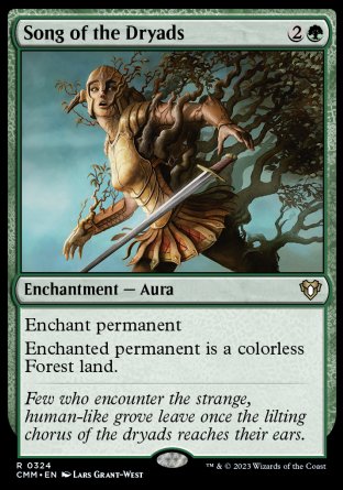 (324) Magic The Gathering Commander Masters Single: Song of the Dryads Holo Rare