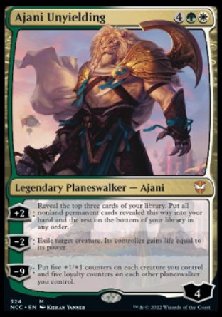 (324) Magic The Gathering Commander: Streets of New Capenna Single: Ajani Unyielding  Mythic