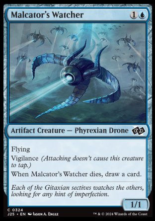 (324) Magic The Gathering Foundations Jumpstart Single: Malcator's Watcher  Common