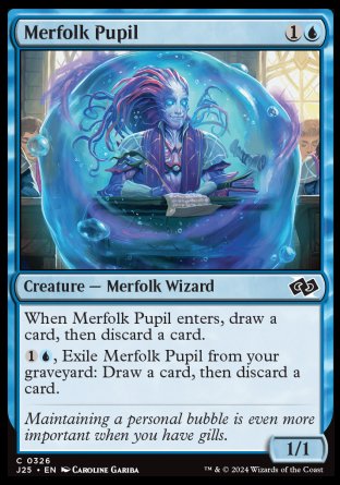 (326) Magic The Gathering Foundations Jumpstart Single: Merfolk Pupil  Common