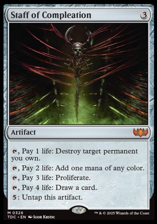 (326) Magic The Gathering Commander: Tarkir: Dragonstorm Single: Staff of Compleation  Mythic