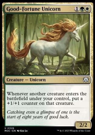 (326) Magic The Gathering Commander: March of the Machine Single: Good-Fortune Unicorn  Uncommon