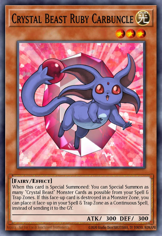 (020) YuGiOh TCG MP24: 25th Anniversary Tin: Dueling Mirrors Single: Crystal Beast Ruby Carbuncle  Quarter Century Secret Rare