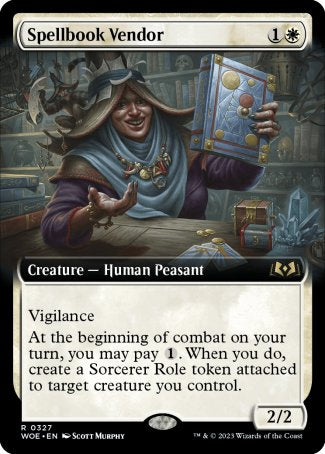 (327) Magic The Gathering Wilds of Eldraine: Extras Single: Spellbook Vendor Holo Rare