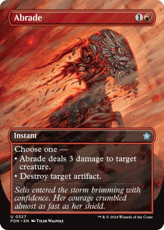 (327) Magic The Gathering Magic: The Gathering Foundations: Extras Single: Abrade Holo Uncommon