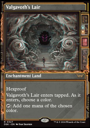 (327) Magic The Gathering Duskmourn: House of Horror: Extras Single: Valgavoth's Lair Holo Rare