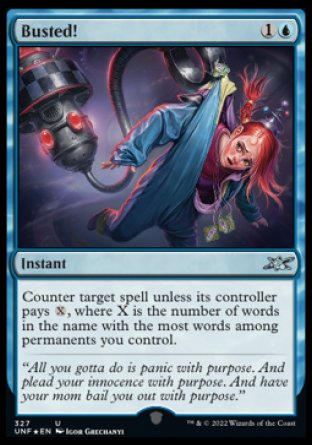 (327) Magic The Gathering Unfinity: Extras Single: Busted!  Uncommon