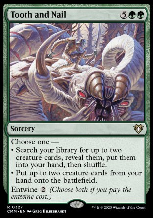 (327) Magic The Gathering Commander Masters Single: Tooth and Nail  Rare