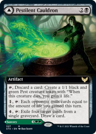 (327) Magic The Gathering Strixhaven: School of Mages: Extras Single: Pestilent Cauldron // Restorative Burst Holo Rare