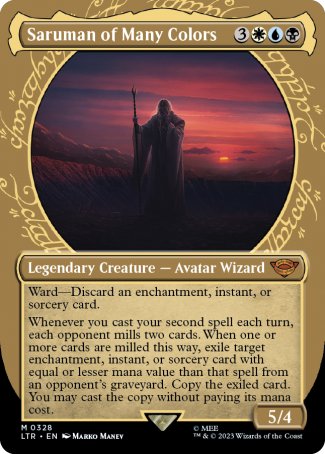 (328) Magic The Gathering The Lord of the Rings: Tales of Middle-earth: Extras Single: Saruman of Many Colors (V.1) Holo Mythic