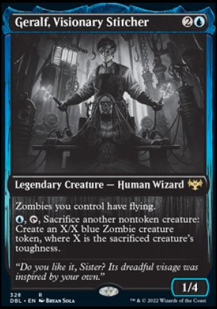 (328) Magic The Gathering Innistrad: Double Feature Single: Geralf, Visionary Stitcher  Rare