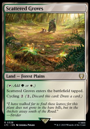 (328) Magic The Gathering Commander: The Lord of the Rings: Tales of Middle-earth Single: Scattered Groves  Rare