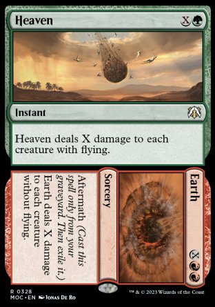 (328) Magic The Gathering Commander: March of the Machine Single: Heaven // Earth  Rare