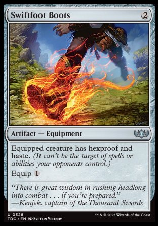 (328) Magic The Gathering Commander: Tarkir: Dragonstorm Single: Swiftfoot Boots  Uncommon